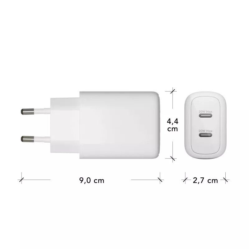 dbramante1928 re-charge Pro - EU wandlader 2x USB-C 20W - W