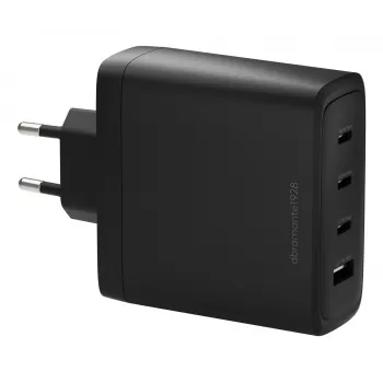 dbramante1928 re-charge IT EU wandlader — 3× USB-C (totaal 140 W) + 1× USB-A, binnen, AC, zwart