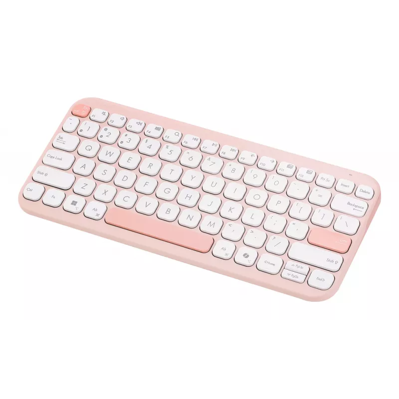Draadloos ASUS Marshmallow KW100 75%-Bluetooth-toetsenbord — QWERTZ Duits, schaarschakelaars, roze