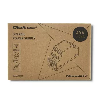 DIN-rail voeding QOLTEC 30W 24V 1,25A grijs