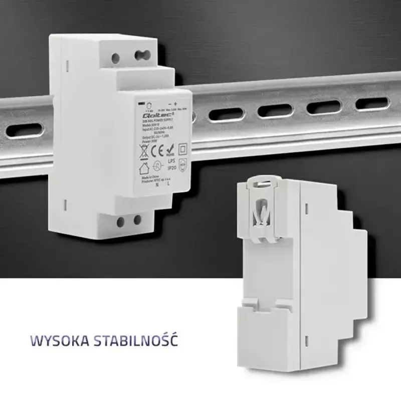 DIN-rail voeding QOLTEC 30W 24V 1,25A grijs
