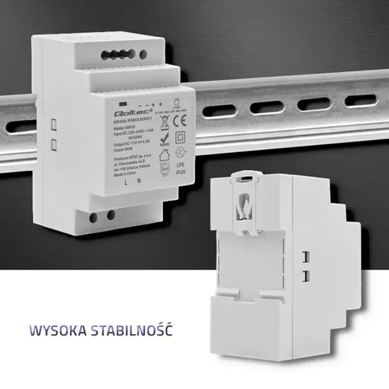 DIN-rail voeding QOLTEC 50920, eenfasig, voor industriële installaties