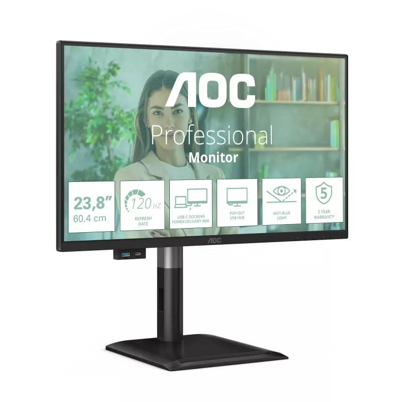 AOC 24P4CV computermonitor 60,5 cm (23,8 inch) 1920 x 1080 pixel Full HD LED zwart
