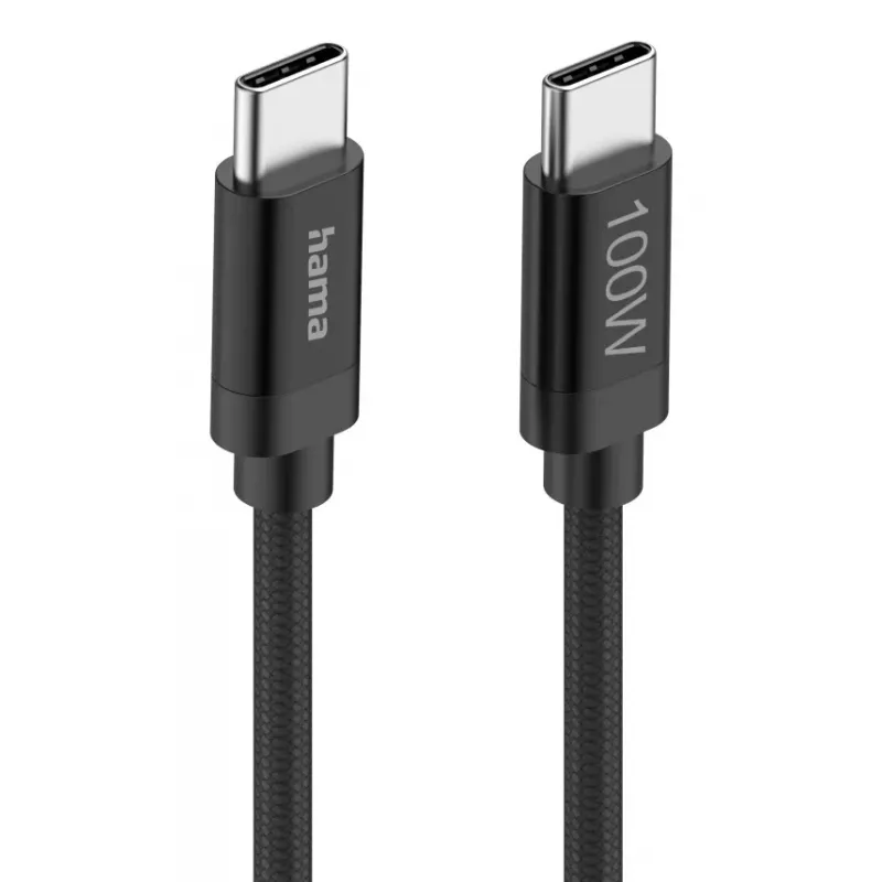 Hama Fabric USB-kabel USB 2.0 1,5 m USB C zwart