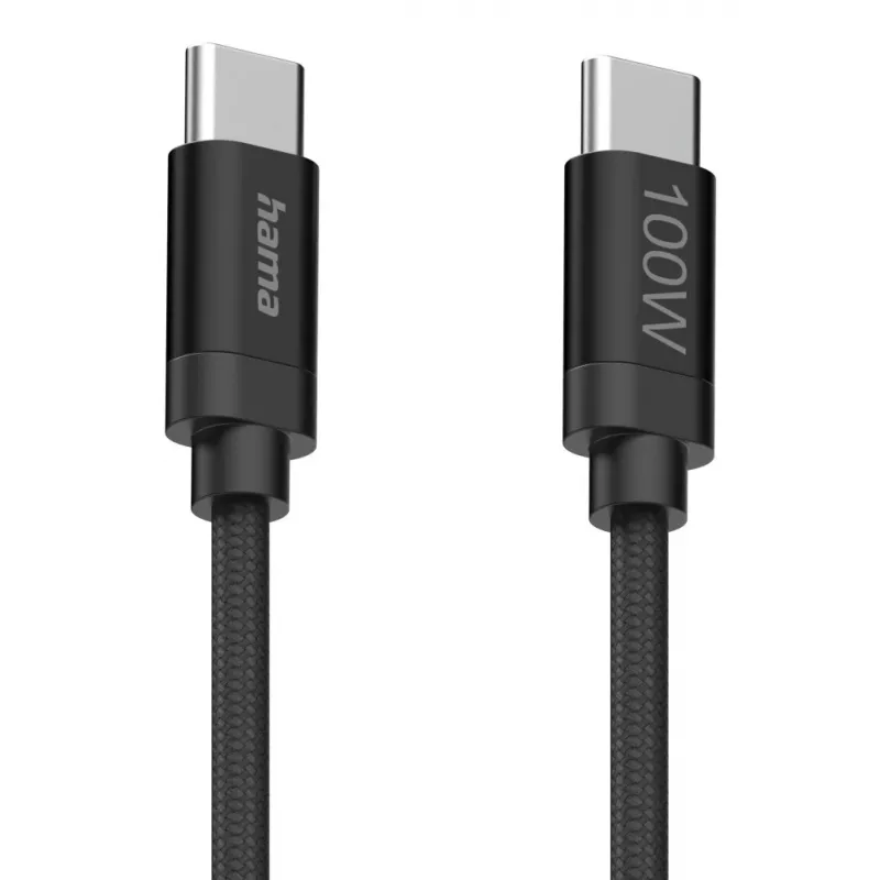 Hama Fabric USB-kabel USB 2.0 1,5 m USB C zwart