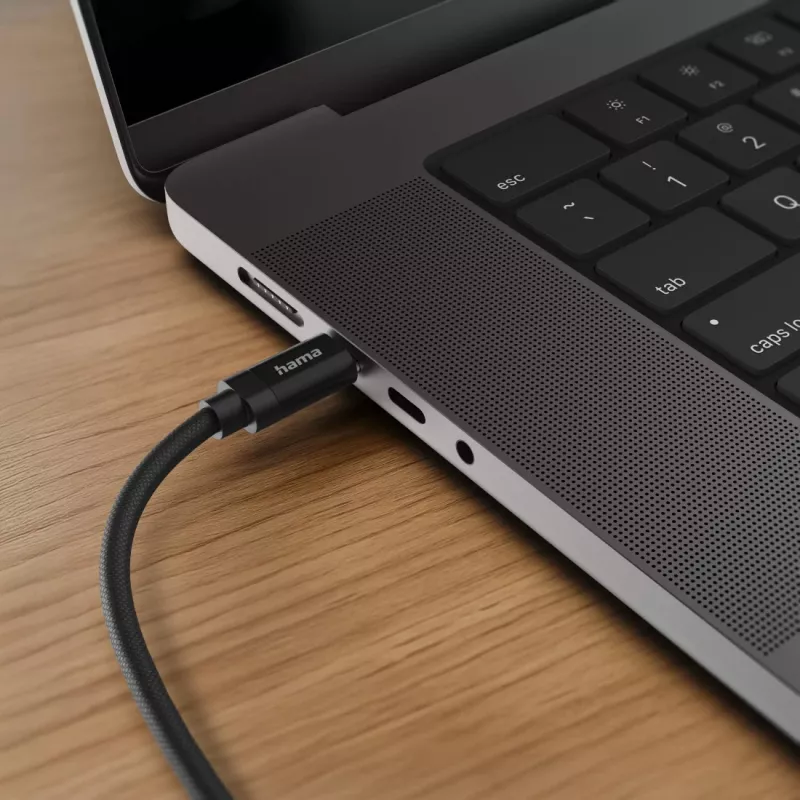 Hama Fabric USB-kabel USB 2.0 1,5 m USB C zwart