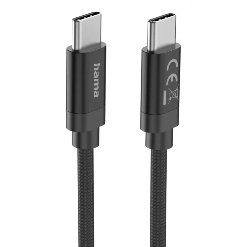 Hama Fabric USB-kabel USB 2.0 3 m USB C zwart