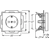 Stopcontact CEE 7/3 Busch-Jaeger 2013-0-5265, 2P+E, 250V/16A, zwart, 71×41 mm