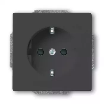 Stopcontact CEE 7/3 Busch-Jaeger 2013-0-5265, 2P+E, 250V/16A, zwart, 71×41 mm