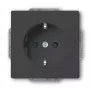 Stopcontact CEE 7/3 Busch-Jaeger 2013-0-5265, 2P+E, 250V/16A, zwart, 71×41 mm
