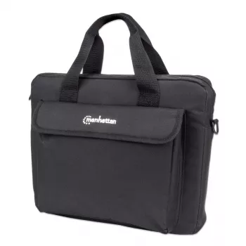 Manhattan London Laptoptas 12,5 inch, Top-Loader, Zwart, LOW COST, accessoirevak, schouderband (afneembaar), notebooktas, drie jaar garantie
