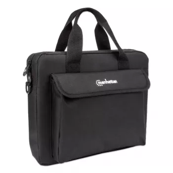 Manhattan London Laptoptas 12,5 inch, Top-Loader, Zwart, LOW COST, accessoirevak, schouderband (afneembaar), notebooktas, drie jaar garantie