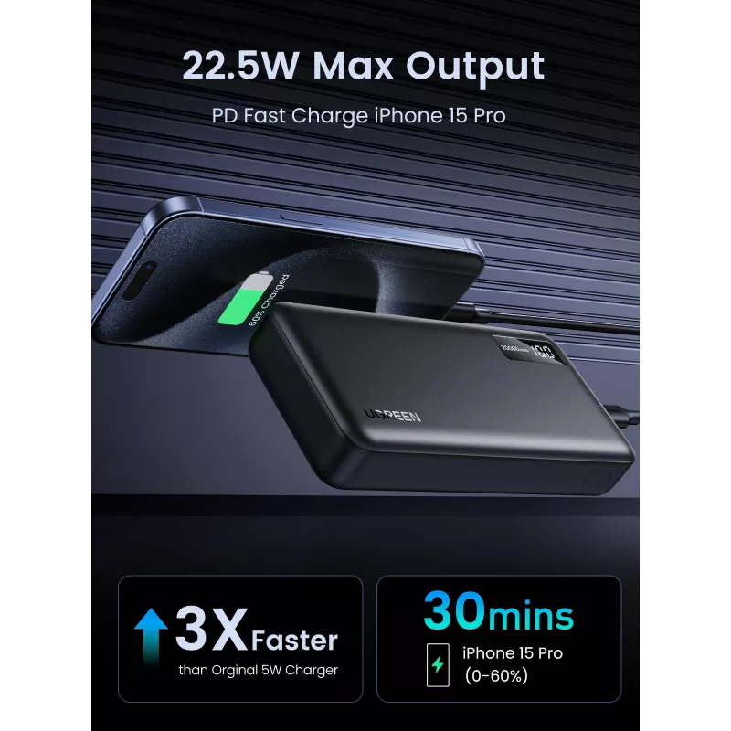 Ugreen 25683 Powerbank 20000 mAh zwart
