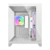 Mini tower pc-behuizing Cougar FV150 ARGB wit — Micro-ATX / Mini-ITX, zijvenster, 2x120mm + 1x120mm ventilatoren, 2,5 inch & 3,5 inch bays
