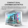 Mini tower pc-behuizing Cougar FV150 ARGB wit — Micro-ATX / Mini-ITX, zijvenster, 2x120mm + 1x120mm ventilatoren, 2,5 inch & 3,5 inch bays