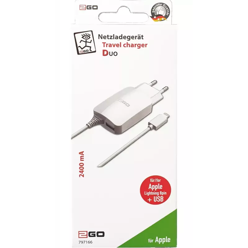 Mobiele oplader 2GO 797166 universeel wit AC binnen 5V 1,4m