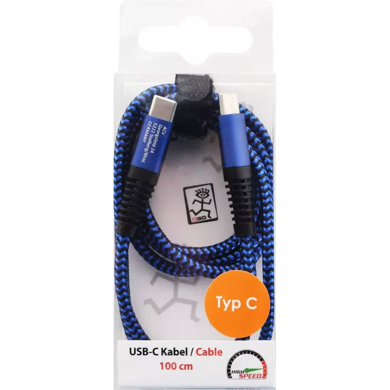 USB-kabel 2GO 797194 USB 3.2 Gen 1 1 m USB C blauw