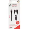 USB-kabel 2GO 797154 3m USB B USB C/Micro-USB B/Lightning zwart