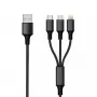USB-kabel 2GO 797154 3m USB B USB C/Micro-USB B/Lightning zwart