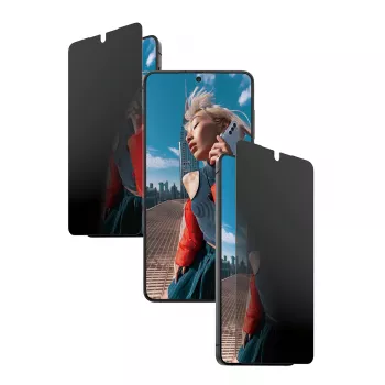 Displayschermfolie PanzerGlass 2-weg privacy voor Samsung New Galaxy S 2026 Plus — ultrabrede PET-folie met FASTFIT