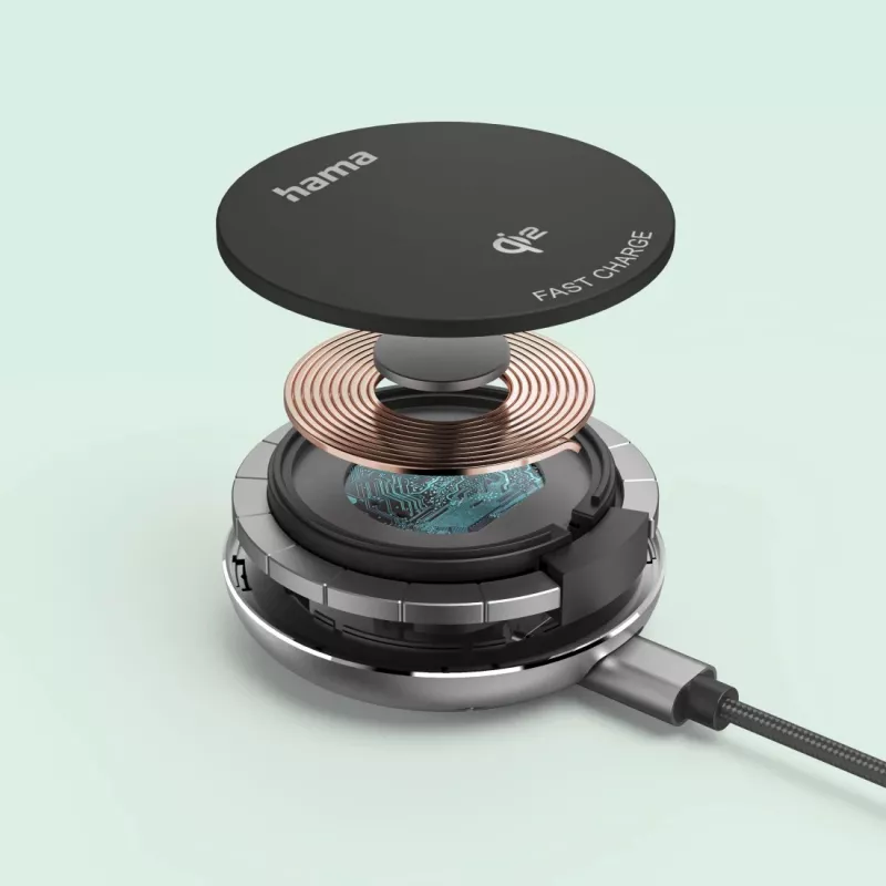 Hama 00201735 mobiele oplader smartphone zwart USB draadloos laden snelladen binnen
