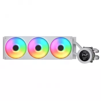 All-in-One CPU-vloeistofkoeler Cougar Poseidon Vistek 360, ARGB, 120-mm-ventilator, wit, ondersteunt LGA1700/AM5