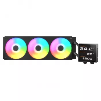 All-in-One CPU-vloeistofkoeler Cougar Poseidon Vistek Pro 360, ARGB, 120-mm-ventilator, zwart, multi-socket-ondersteuning