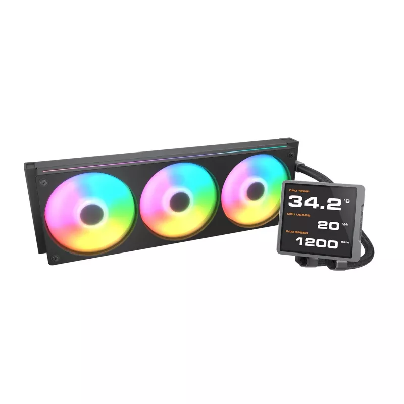 All-in-One CPU-vloeistofkoeler Cougar Poseidon Vistek Pro 360, ARGB, 120-mm-ventilator, zwart, multi-socket-ondersteuning