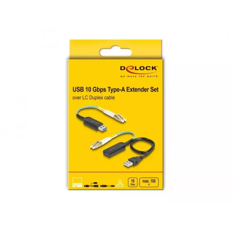 DeLOCK USB-verlengset Type-A 10 Gbit/s 0,2 m zwart 66466