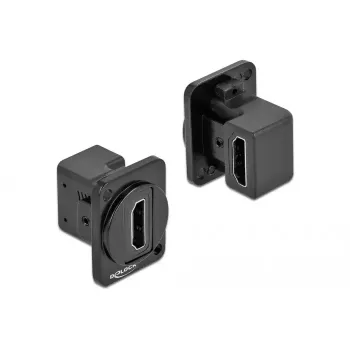 Delock 86786 D-type module HDMI-A 90 graden gehoekt female naar female, zwart