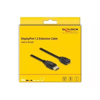 DeLOCK DisplayPort 1.2 verlengkabel 4K 60 Hz 2 m