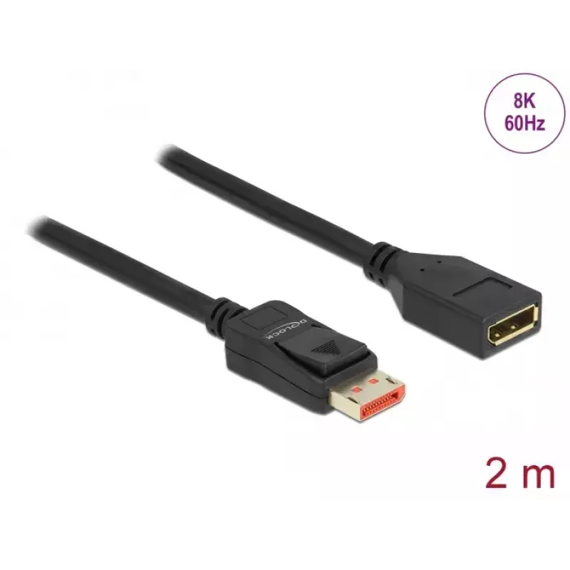 DisplayPort-verlengkabel DeLOCK 8K 60 Hz 2 m