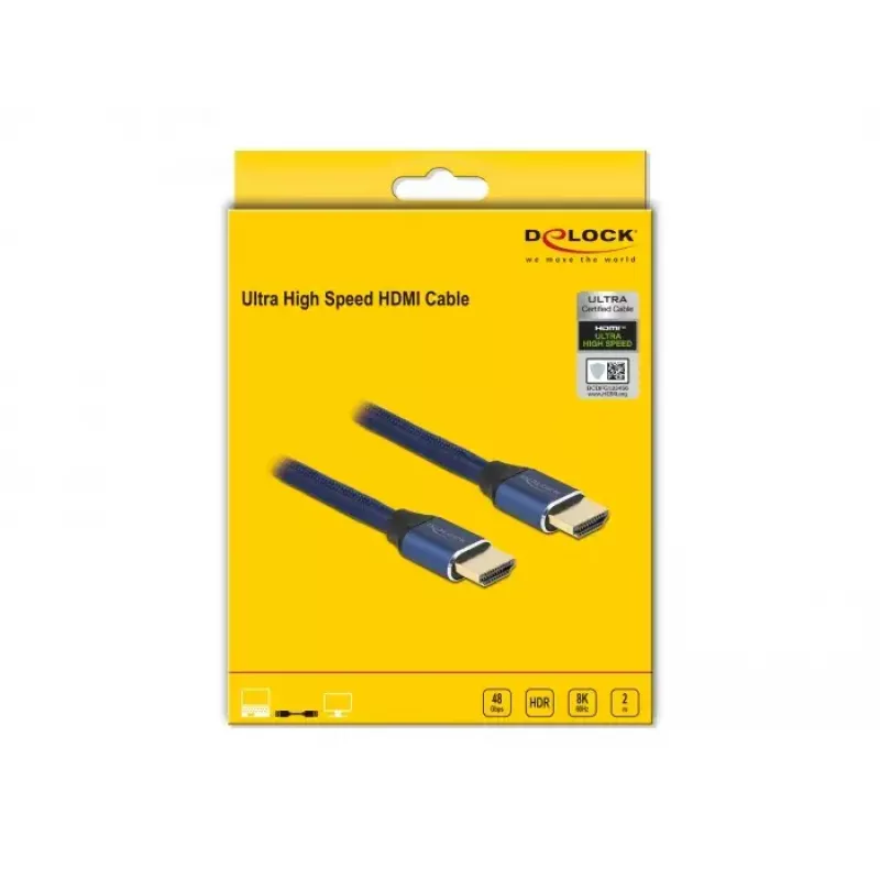 HDMI-kabel DeLOCK Ultra High Speed 48 Gbps 8K 60 Hz 2 m