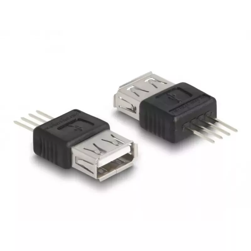 DeLOCK adapter USB 2.0 Type-A bus naar 4-pins zwart zilver 5V