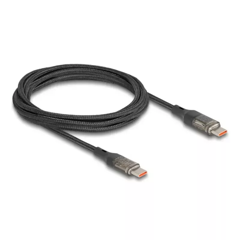 Kabel DELOCK USB Type-C naar USB Type-C PD 3.0 100 W USB 2.0 data 2 m met vermogensindicatie