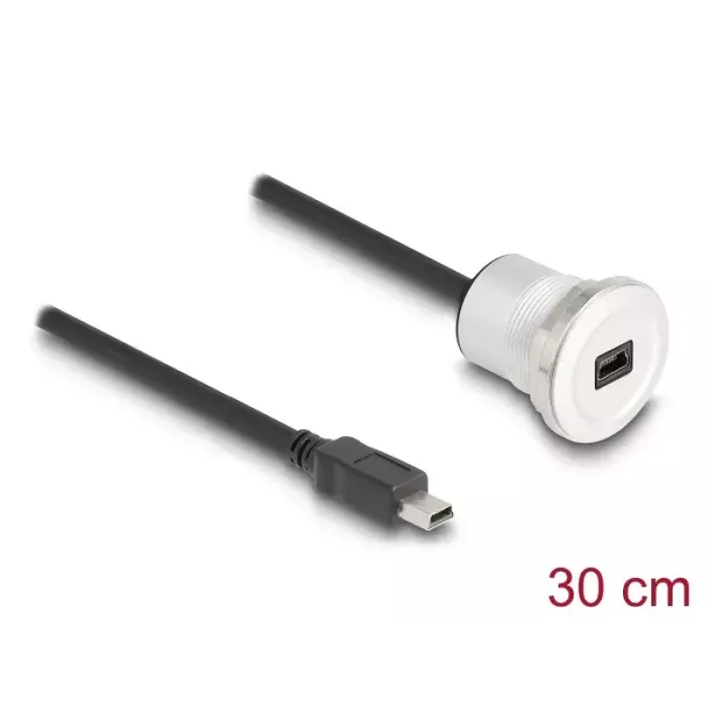 USB-kabel DeLOCK 88186 0,3 m Mini-USB B zwart zilver
