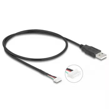 DeLOCK USB-kabel USB 2.0 0,6m USB A 5-pin klemmenstrook zwart