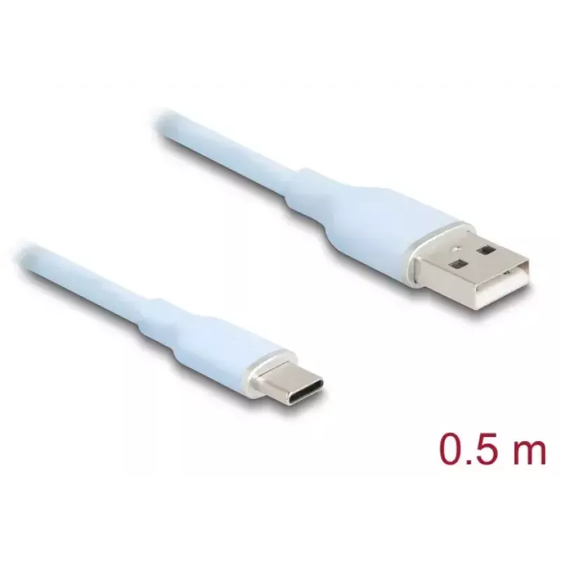 USB-kabel DeLOCK 81221 USB 2.0 0,5 m USB A USB C blauw