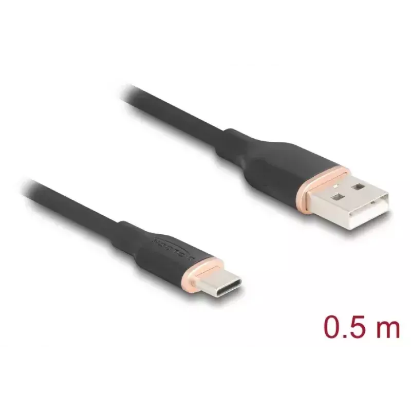 USB-kabel DeLOCK 81225 0,5 m USB A USB C zwart