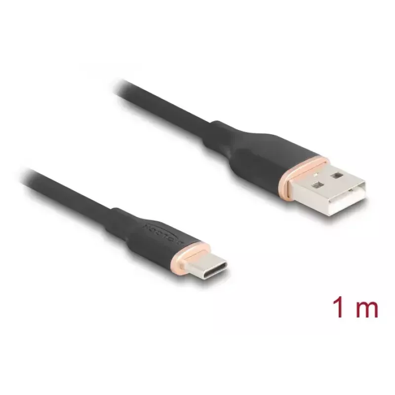 DeLOCK USB-kabel USB 2.0 1 m USB A USB C zwart