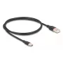 DeLOCK USB-kabel USB 2.0 1 m USB A USB C zwart
