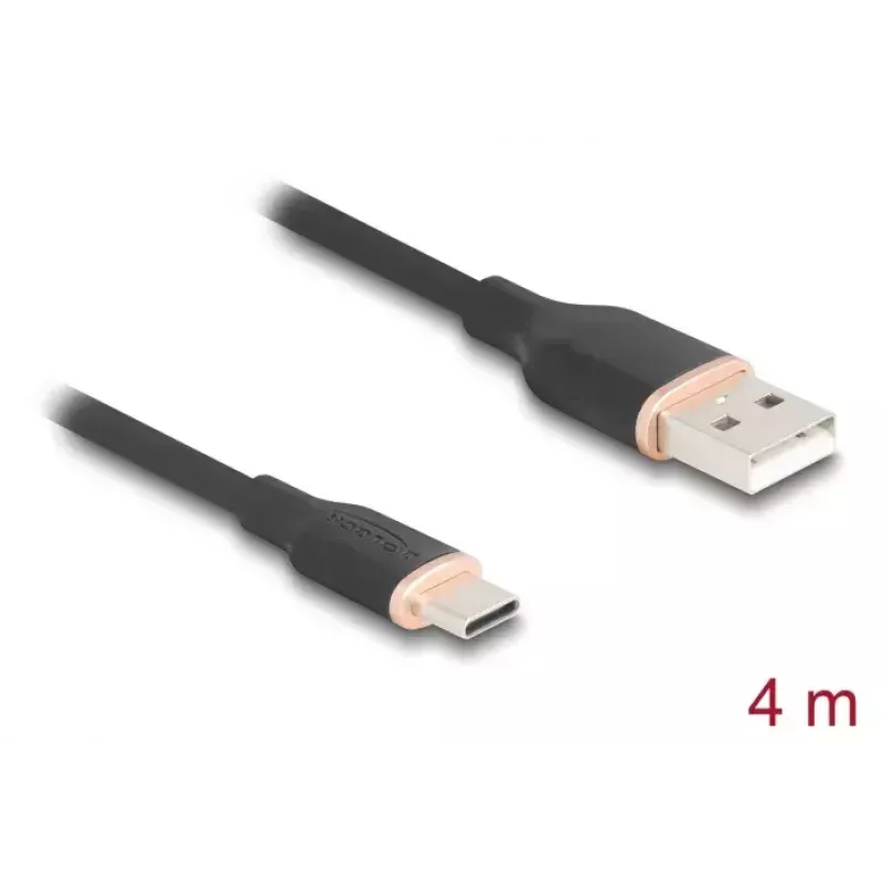DeLOCK USB-kabel USB 2.0 4 m USB A USB C zwart 81228