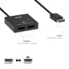 DisplayPort 2-in-1 bidirectionele switch CLUB3D CSV-1009 — 2x DisplayPort-uitgangen, 8K@60Hz, zwart