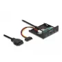 DeLOCK interne 3,5 inch USB 3.2 Gen 1 hub 4 poort zwart