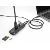 DeLOCK 3-poorts USB-hub 10 Gbps met SD Micro SD-lezer Type-C 60 cm kabel