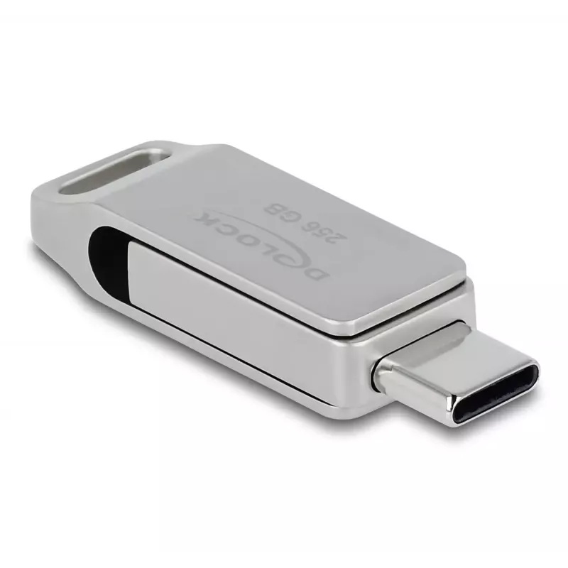 USB-stick DeLOCK 256GB USB-C Type-A metalen behuizing
