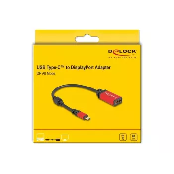 DeLOCK USB Type-C naar DisplayPort-adapter 8K 30 Hz HDR rood