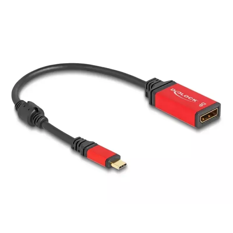 DeLOCK USB Type-C naar DisplayPort-adapter 8K 30 Hz HDR rood