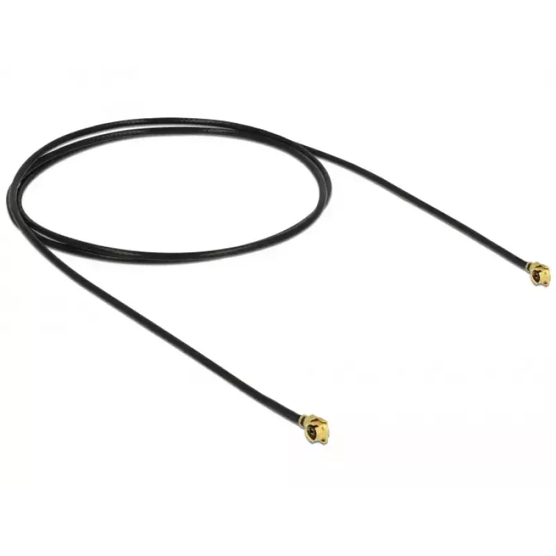 Coaxiale kabel DeLOCK 89611 0,5 m MHF (I-PEX) zwart goud