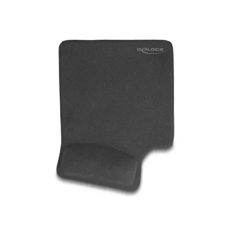 DeLOCK ergonomische muismat met gel-polsteun voor linkshandigen zwart